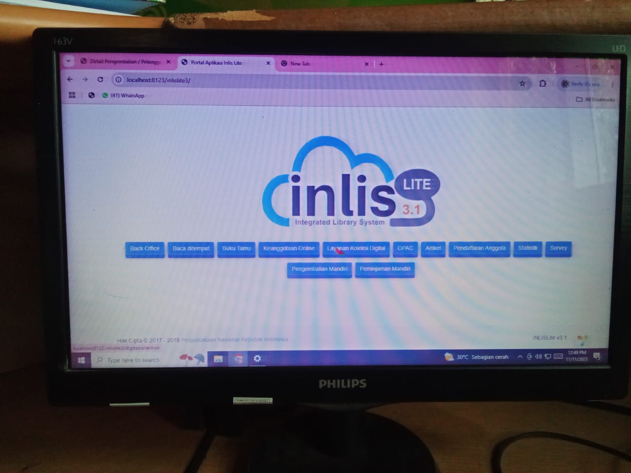 Layanan sirkulasi Perpustakaan Cemerlang melalui Inslite